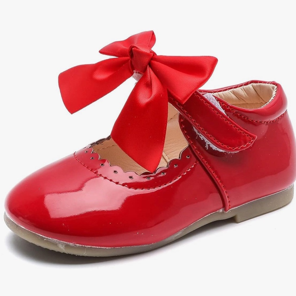 MG Shoes Mary Janes with Bows - Red (5.5T)